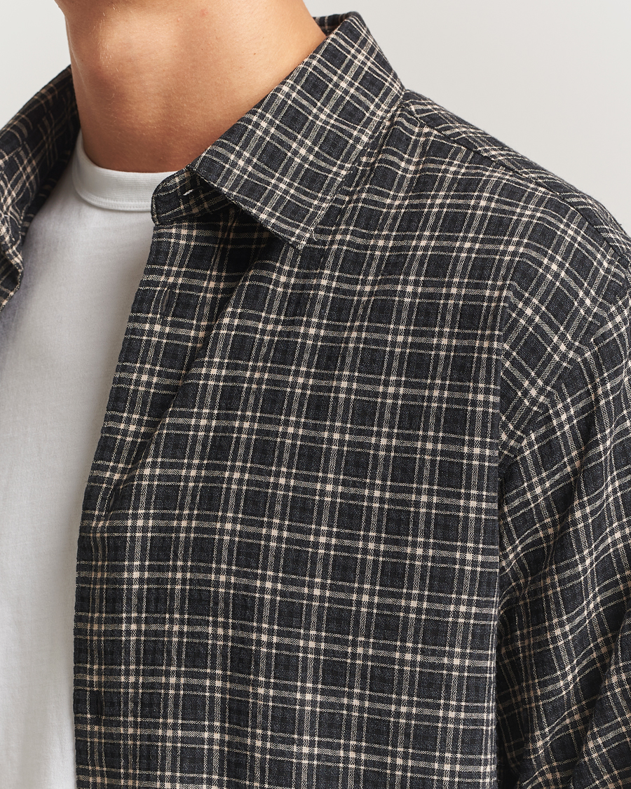 Men | Shirts | A Day's March | Landon Checked Shirt Black