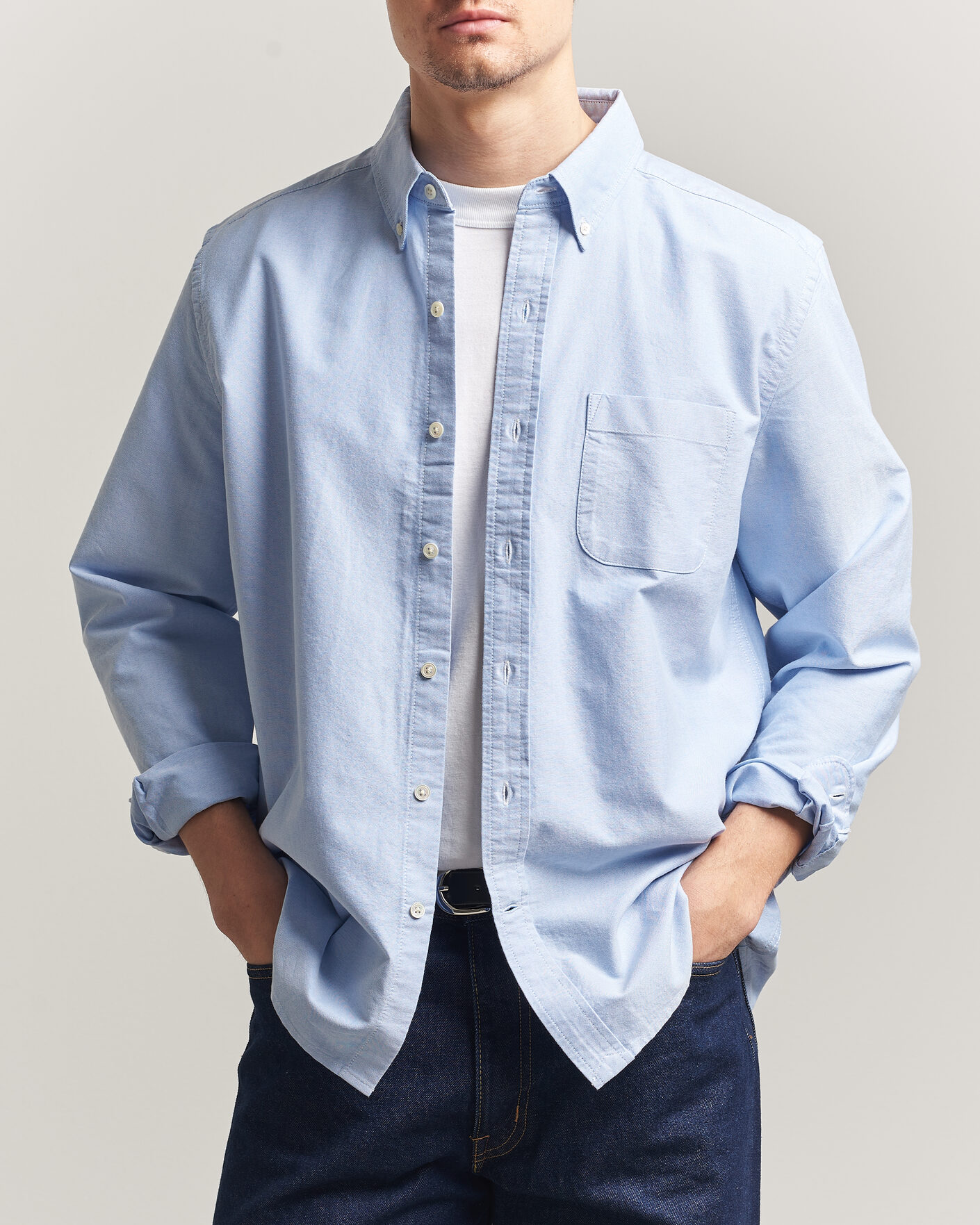 Men | Shirts | A Day's March | Classic Oxford Shirt Light Blue