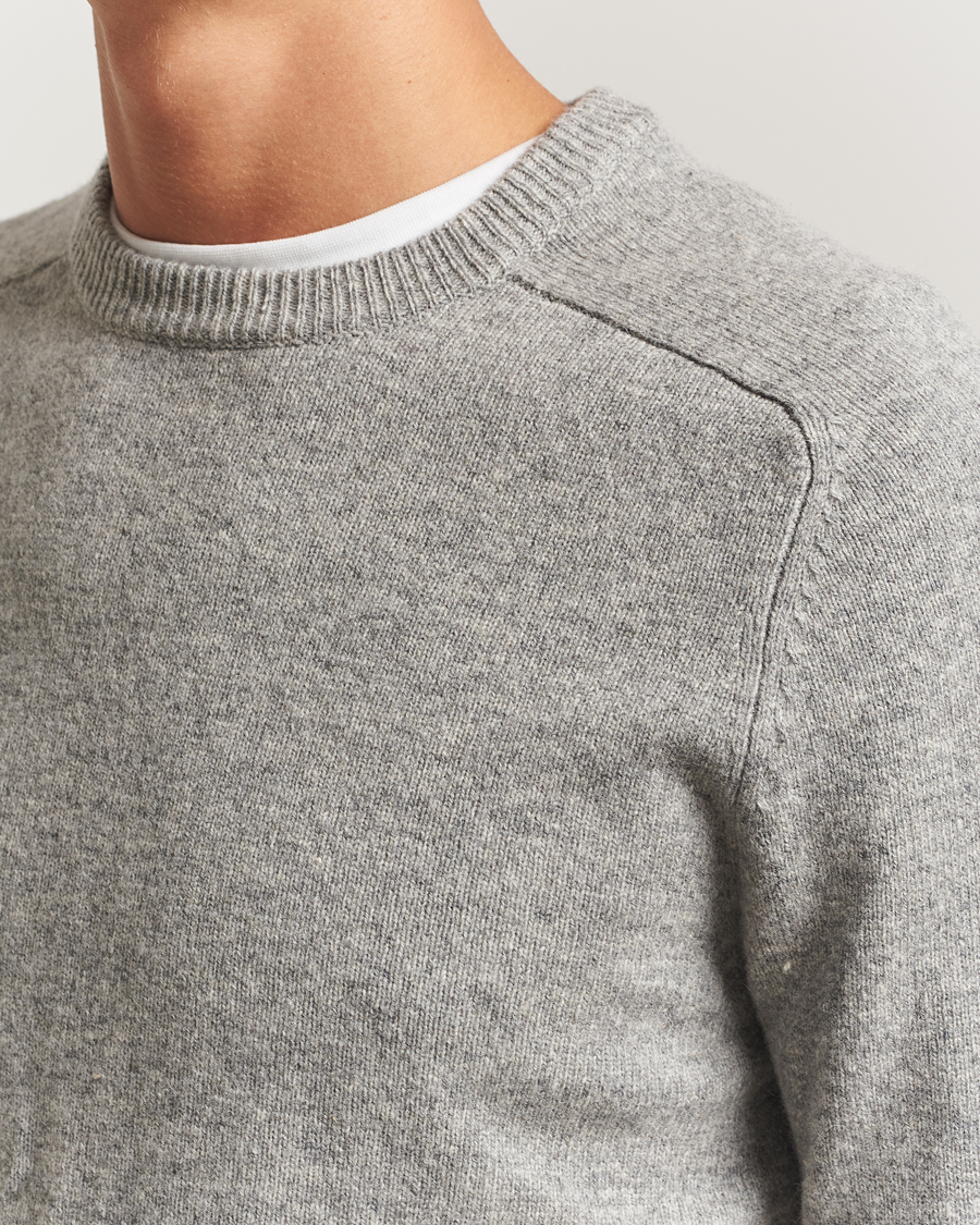 Men | Sweaters & Knitwear | A Day's March | Brodick Lambswool Sweater Grey Melange