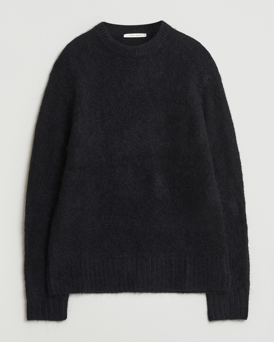Men | Sweaters & Knitwear | A Day's March | Tietar Mohair Sweater Black
