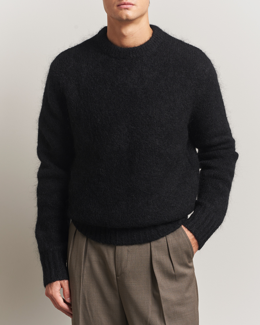 Men | Sweaters & Knitwear | A Day's March | Tietar Mohair Sweater Black
