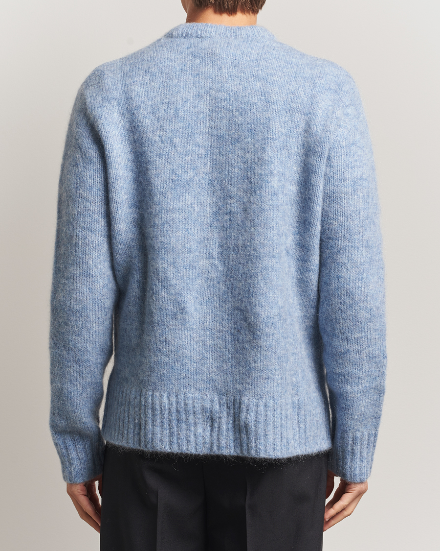 Men | Sweaters & Knitwear | A Day's March | Tietar Mohair Sweater Light Blue