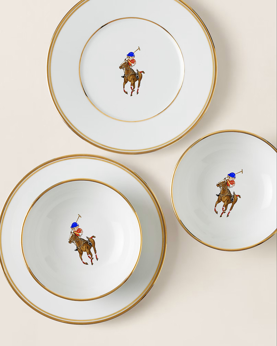 Men | Home | Ralph Lauren Home | Bowl and Plate Gift Set White/Gold