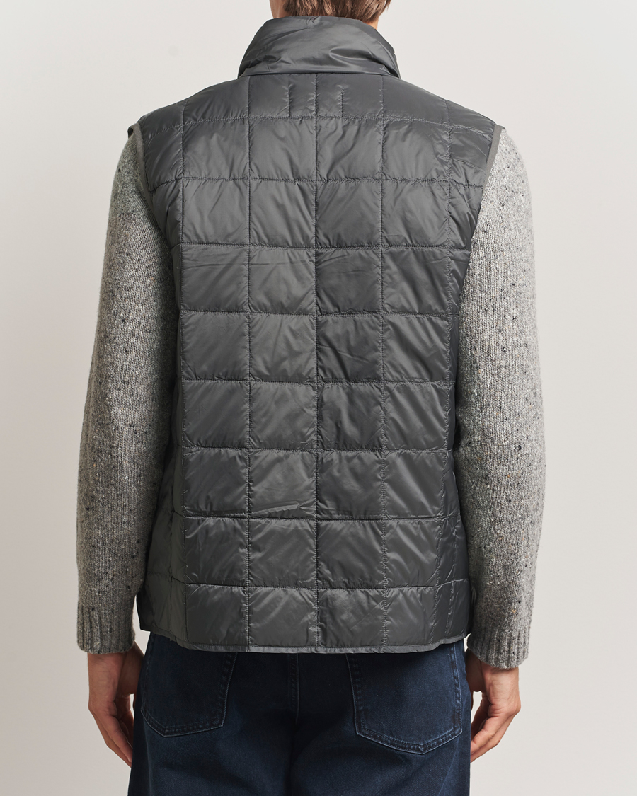 Men | Gilets | TAION | High Neck Full Zip Lightweight Down Vest Dark Grey