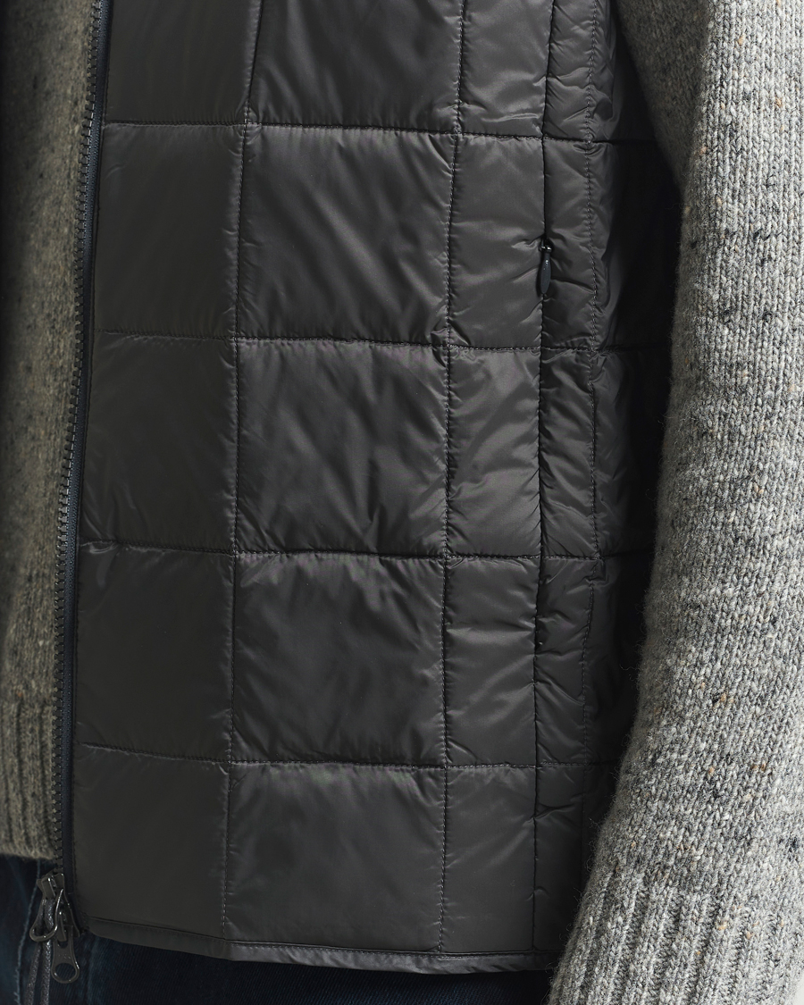 Men | Gilets | TAION | High Neck Full Zip Lightweight Down Vest Dark Grey