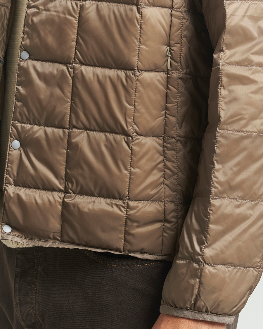 Men | Coats & Jackets | TAION | Crew Neck Button Down Jacket Khaki