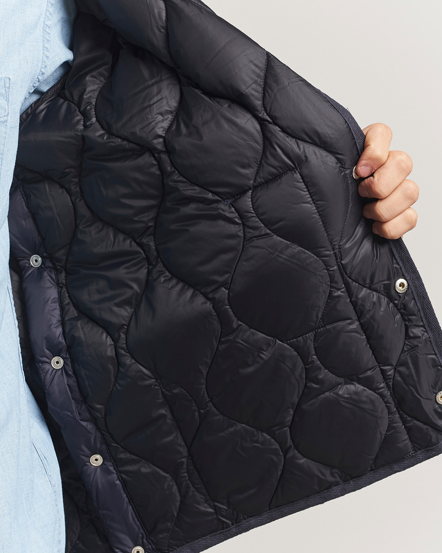 Men | Coats & Jackets | TAION | Military Crew Neck Down Jacket Navy