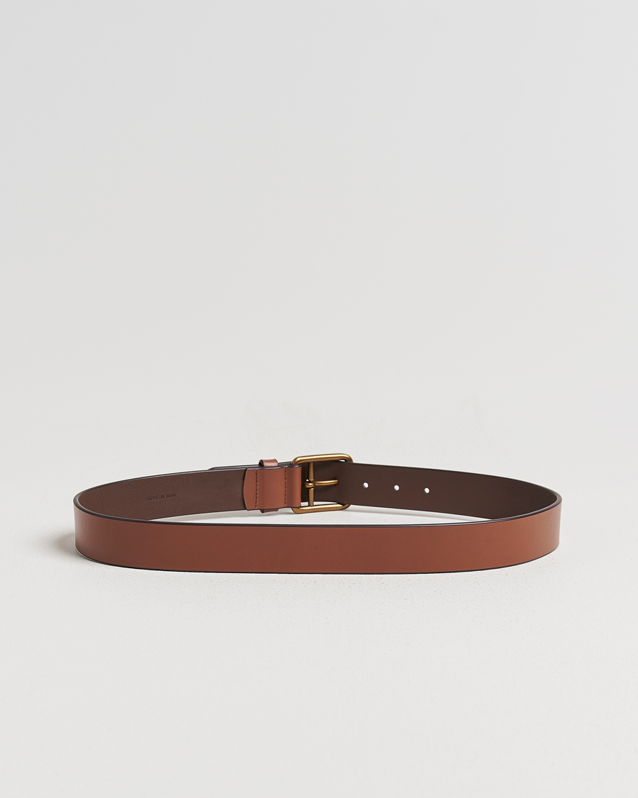 Men | Belts | Polo Ralph Lauren | Signature Pony Leather Belt Saddle