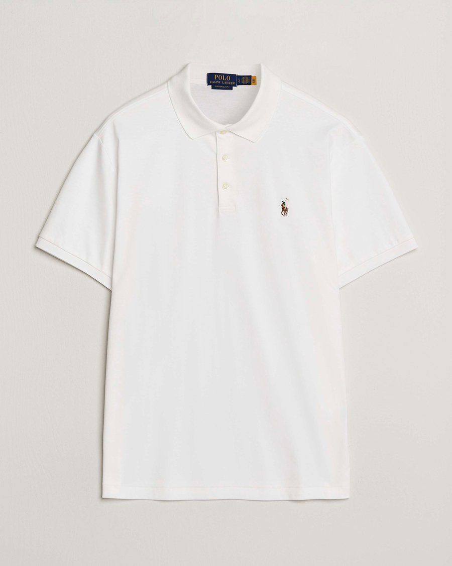Men | Polo Shirts | Polo Ralph Lauren | Custom Slim Fit Cotton Polo White