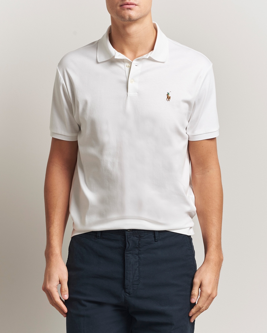 Men | Polo Shirts | Polo Ralph Lauren | Custom Slim Fit Cotton Polo White