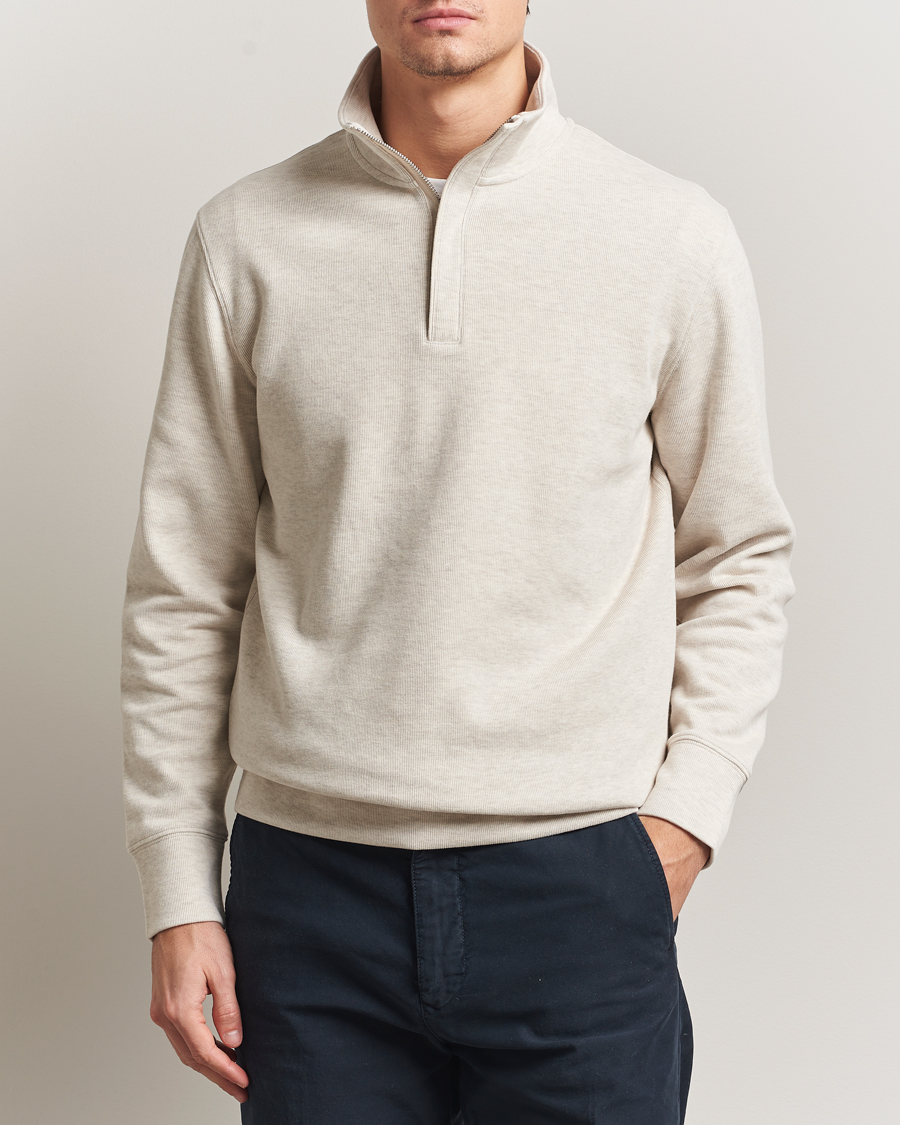 Men | Sweaters & Knitwear | Gant | Light Sacker Rib Half Zip Seed Melange