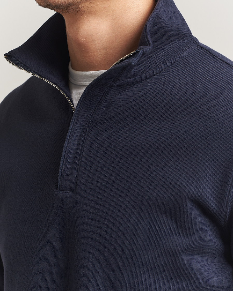 Men | Sweaters & Knitwear | Gant | Light Sacker Rib Half Zip Evening Blue