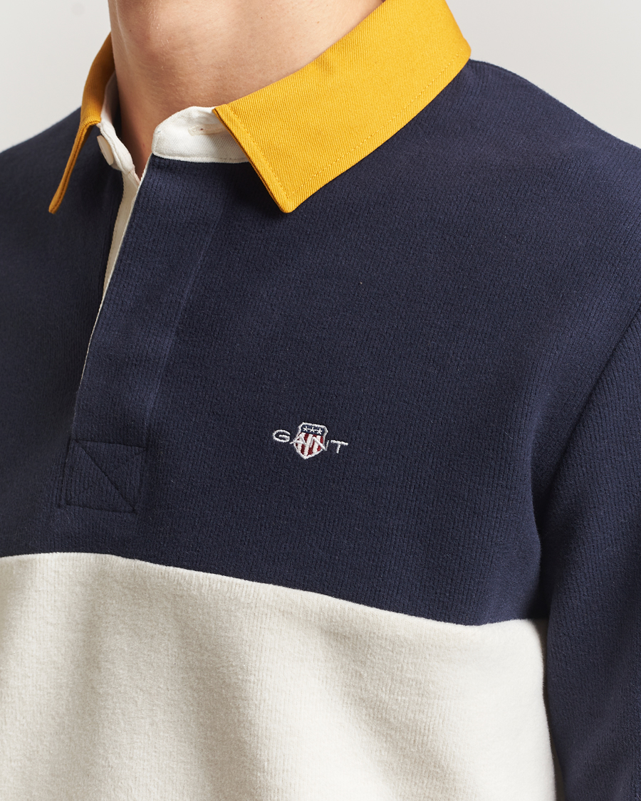 Men | Sweaters & Knitwear | GANT | Blocked Heavy Rugger Evening Blue Multi