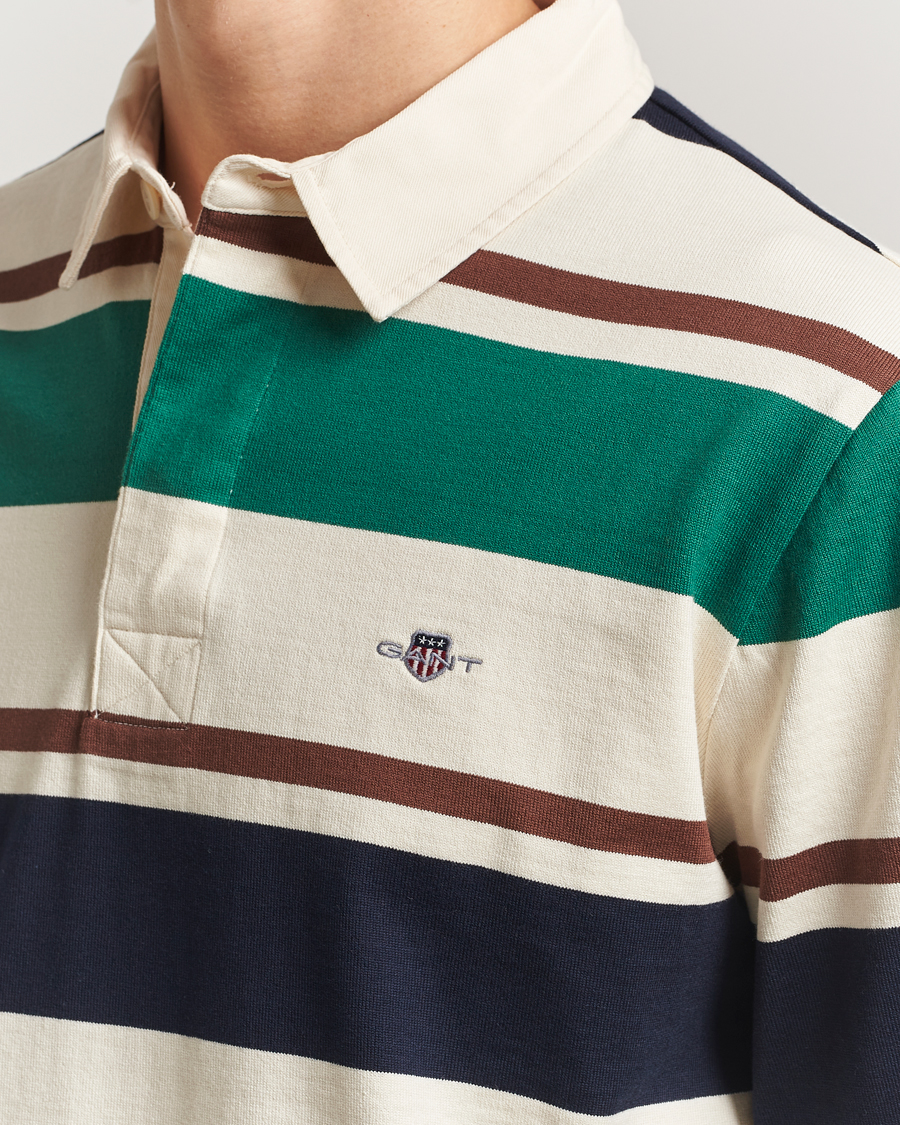 Men | Sweaters & Knitwear | GANT | Striped Heavy Rugger Cream Multi