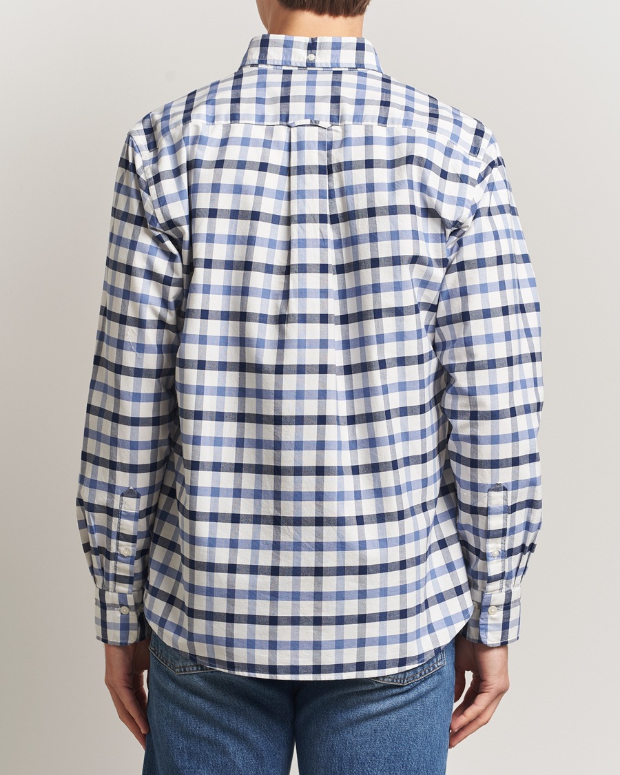 Men | Shirts | GANT | Regular Fit Oxford Checked Shirt Greyish Blue