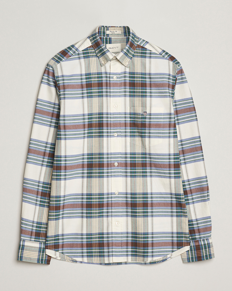 Men | Shirts | Gant | Regular Fit Oxford Checked Shirt Woody Green