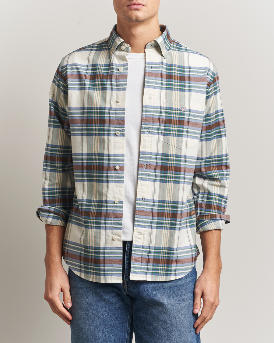 Men | Shirts | Gant | Regular Fit Oxford Checked Shirt Woody Green