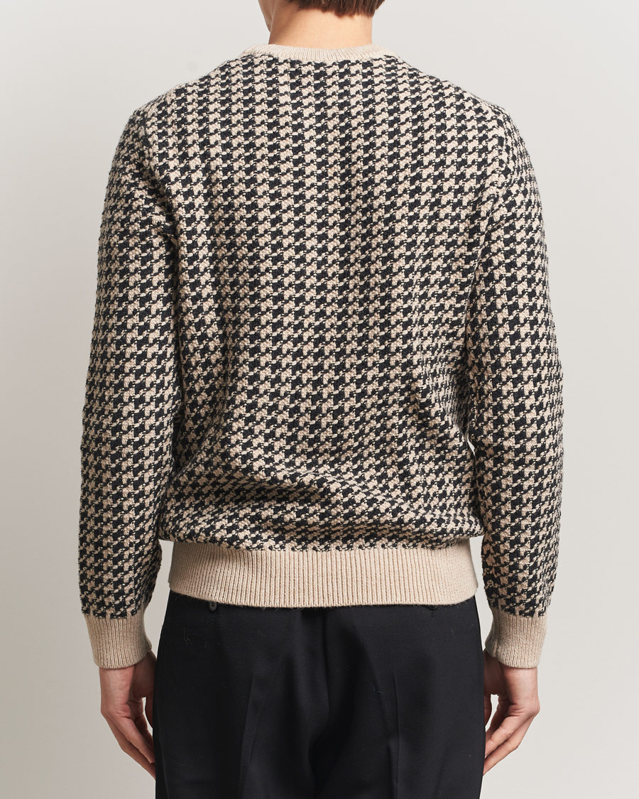 Men | Sweaters & Knitwear | GANT | Two Tone Textured Knitted Crew Neck Charcoal