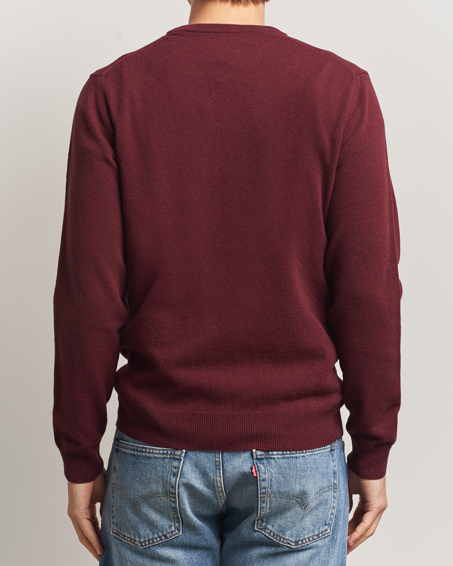 Men | Sweaters & Knitwear | GANT | Superfine Lambswool Crew Neck Bordeaux Melange