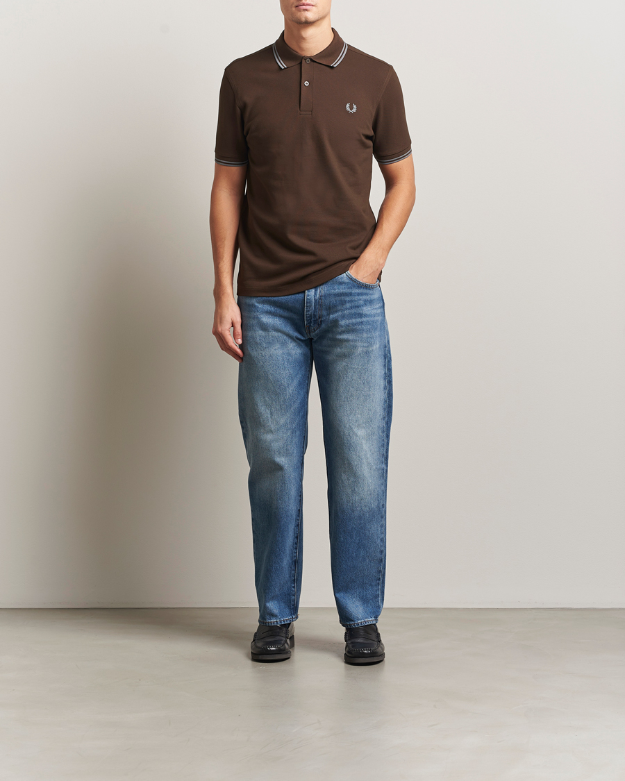 Men | Polo Shirts | Fred Perry | Twin Tipped Shirt Burnt Tobacco