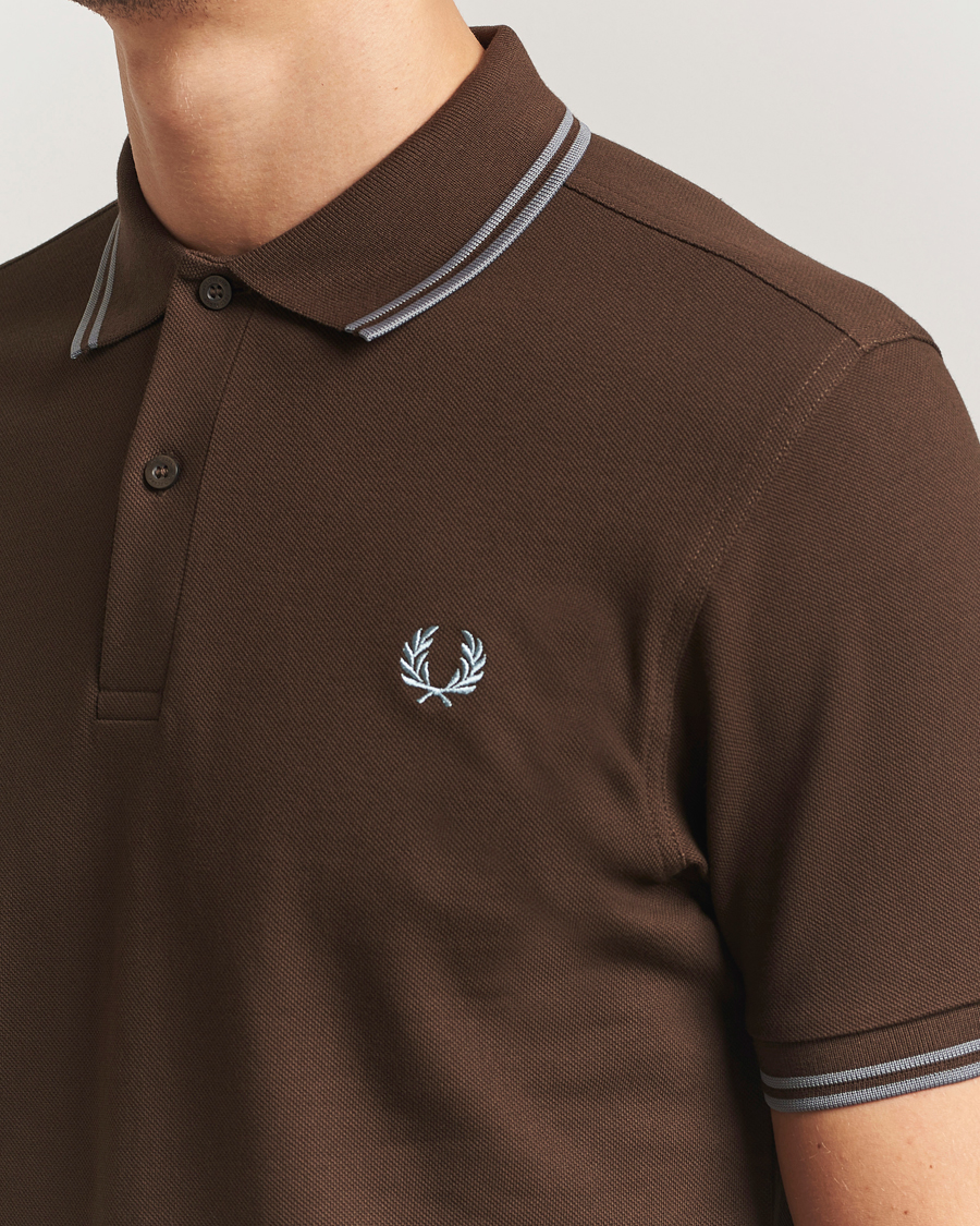 Men | Polo Shirts | Fred Perry | Twin Tipped Shirt Burnt Tobacco