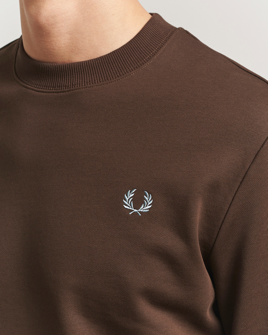 Men | Sweaters & Knitwear | Fred Perry | Crew Neck Sweatshirt Burnt Tobacco