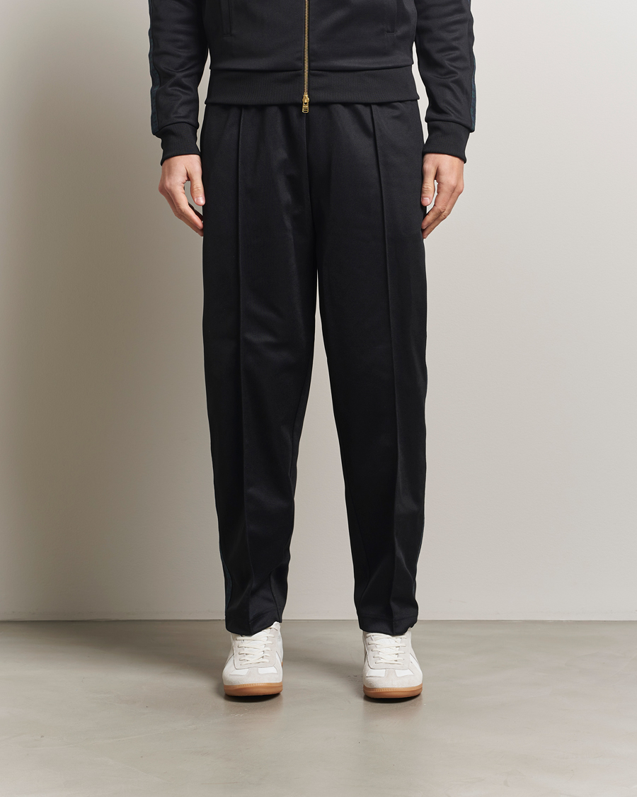 Men | Trousers | Fred Perry | Blackwatch Tartan Taped Track Pants Black