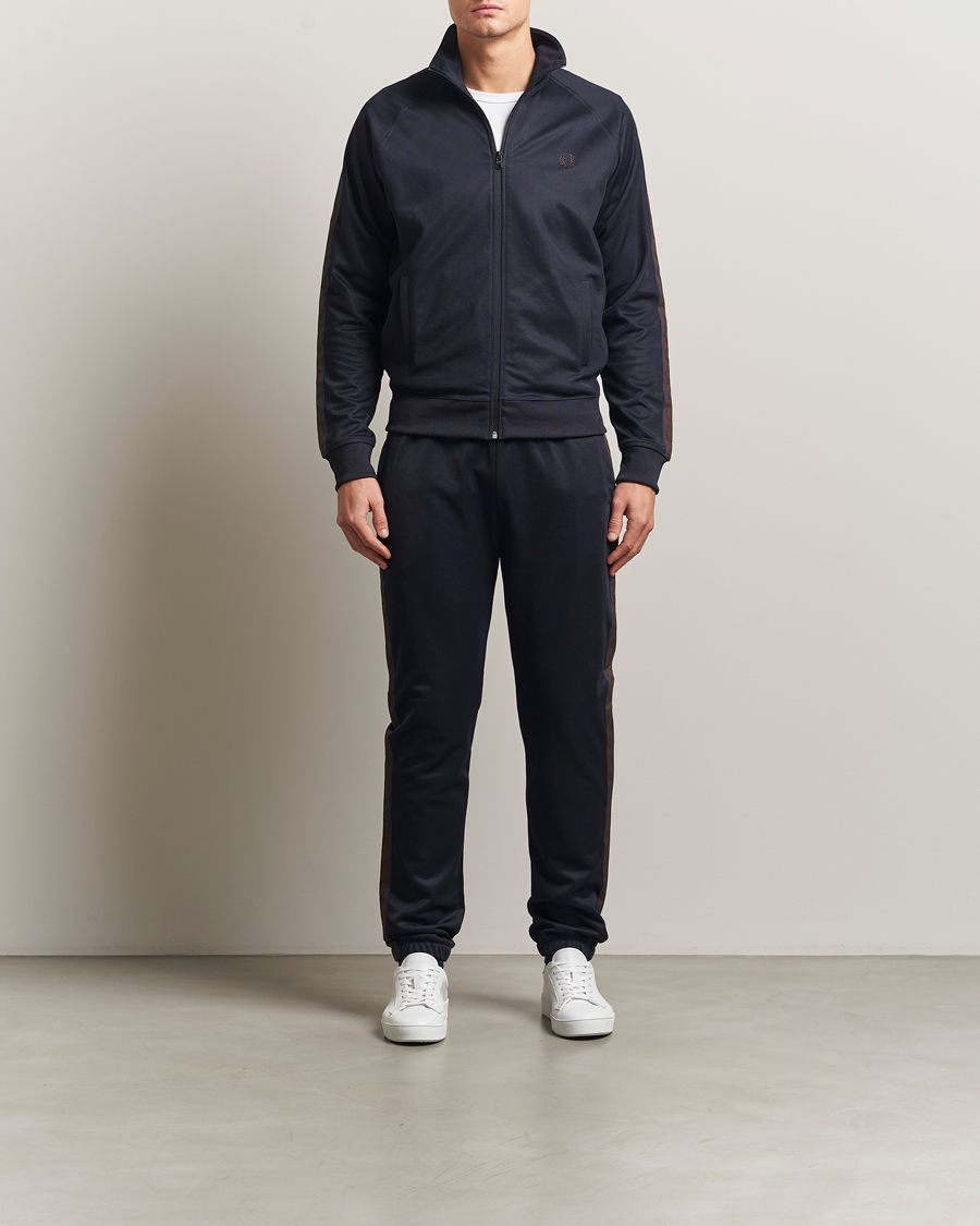 Men | Trousers | Fred Perry | Taped Track Pants Navy