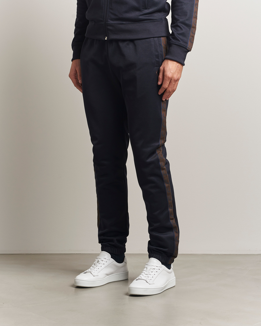 Men | Trousers | Fred Perry | Taped Track Pants Navy