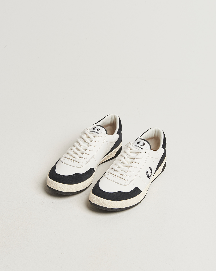 Men | Sneakers | Fred Perry | B11 Leather/Suede Sneaker Snow White/Navy