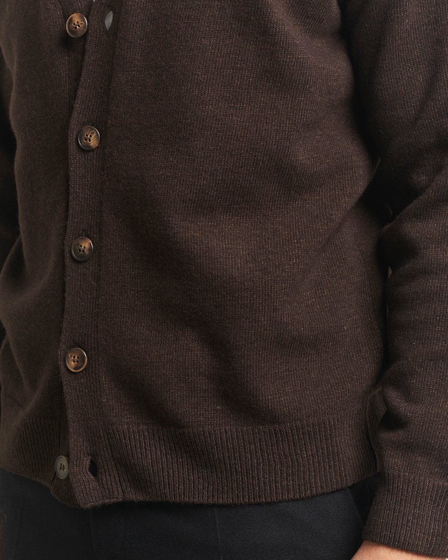Men | Sweaters & Knitwear | Oscar Jacobson | Eduardo Wool Cardigan Brown