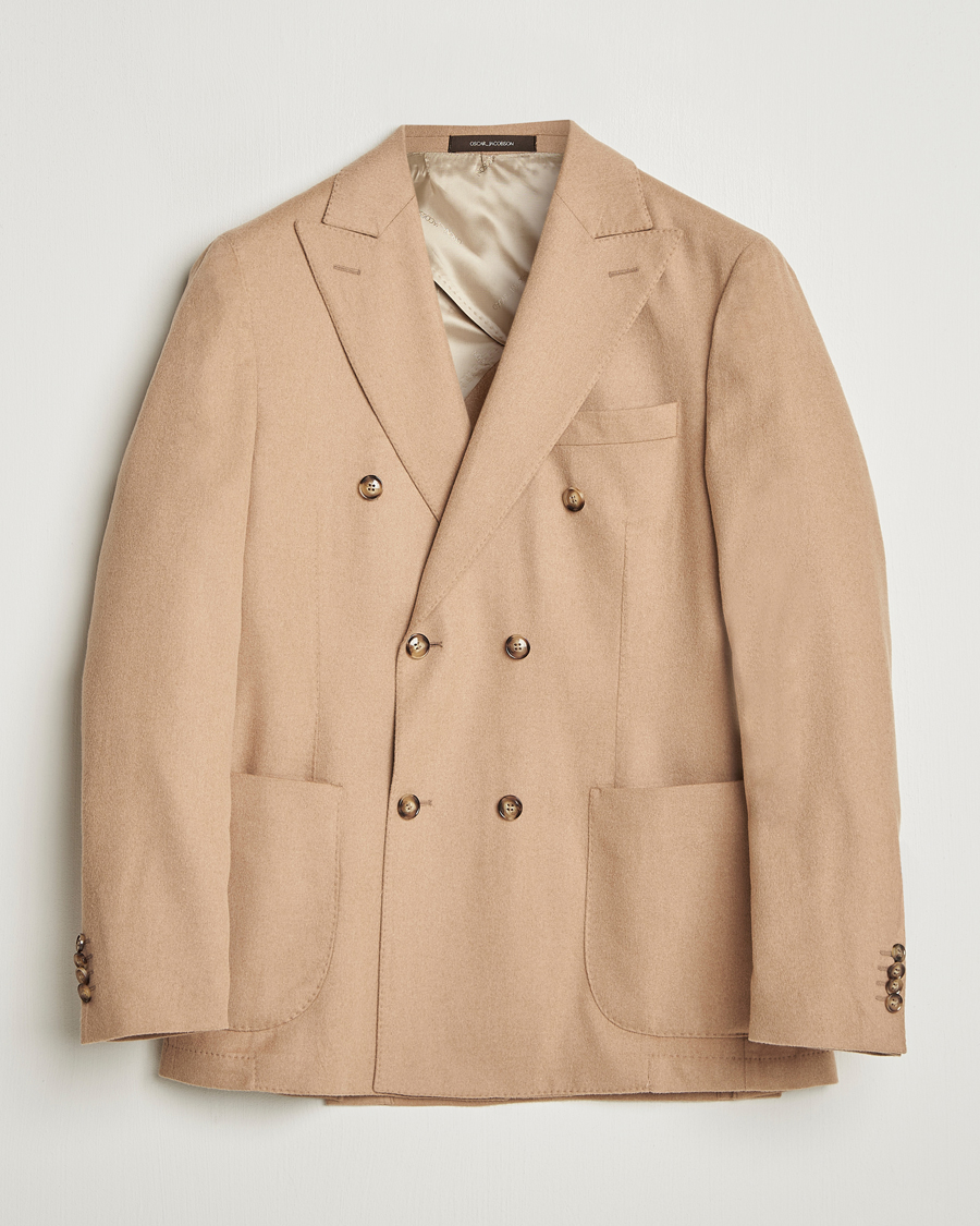 Men | Blazers | Oscar Jacobson | Farris Baby Camel Loro Piana Blazer Beige
