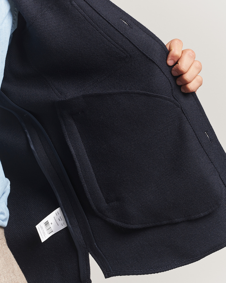 Men | Coats & Jackets | Oscar Jacobson | Maverick Wool Overshirt Navy