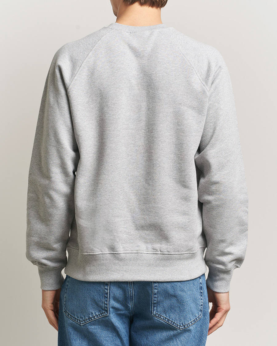 Men | Sweaters & Knitwear | Nudie Jeans | Palle Logo Crew Neck Sweatshirt Grey Melange