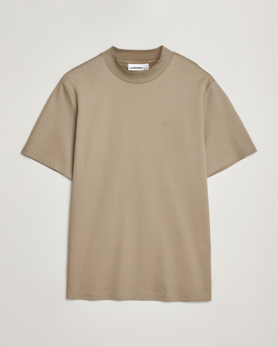 Men | T-Shirts | J.Lindeberg | Ace Mock Neck T-Shirt Brindle