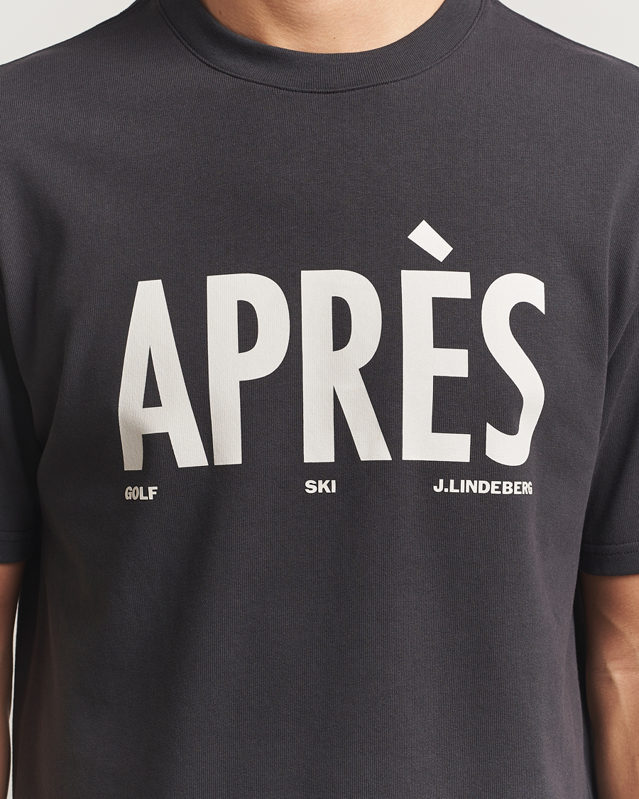 Men | T-Shirts | J.Lindeberg | Hale Printed Crew Neck T-Shirt Black