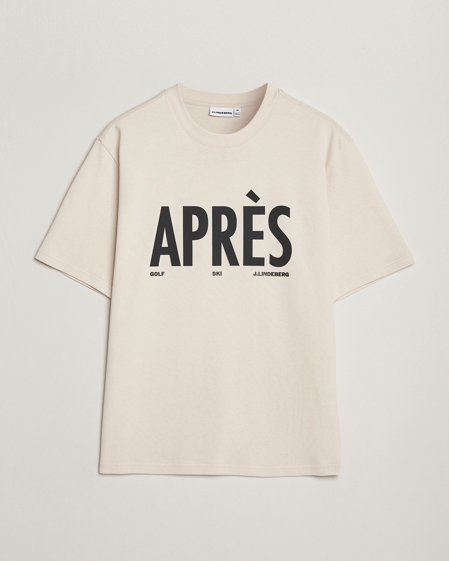 Men | T-Shirts | J.Lindeberg | Hale Printed Crew Neck T-Shirt Moonbeam