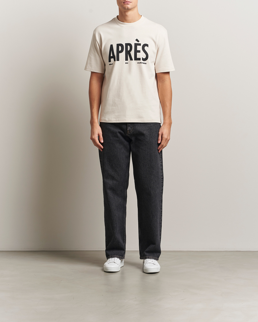 Men | T-Shirts | J.Lindeberg | Hale Printed Crew Neck T-Shirt Moonbeam