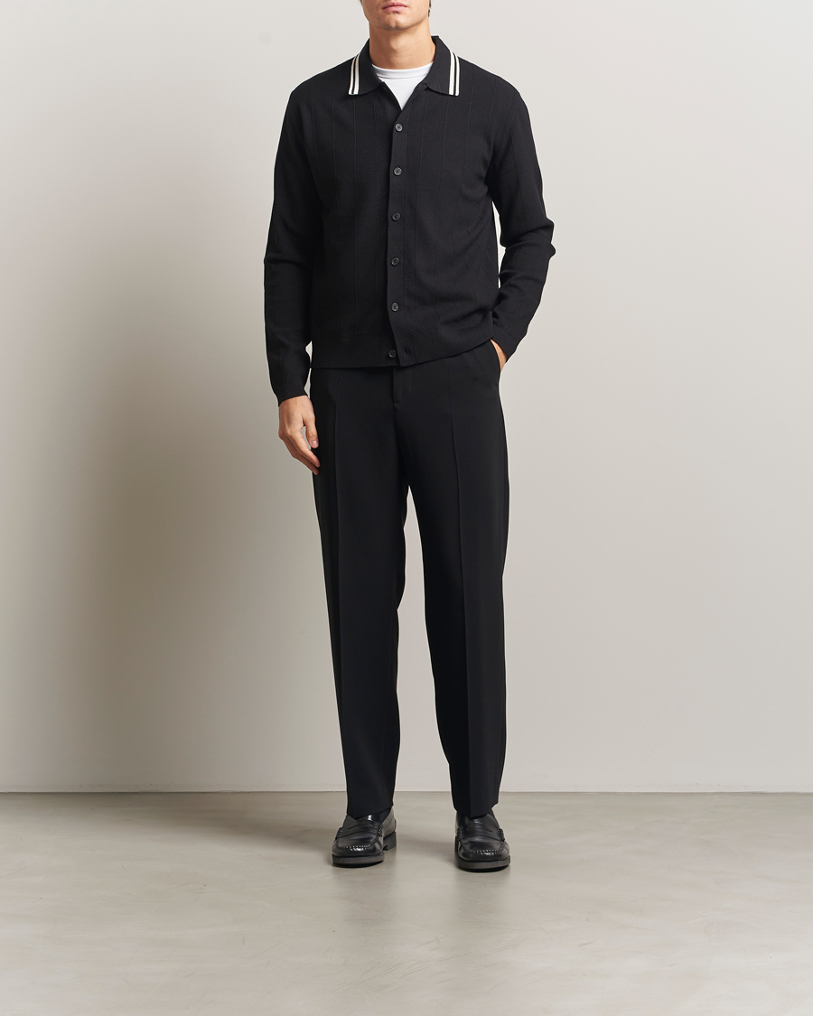 Men | Sweaters & Knitwear | J.Lindeberg | Willem Structured Cardigan Black
