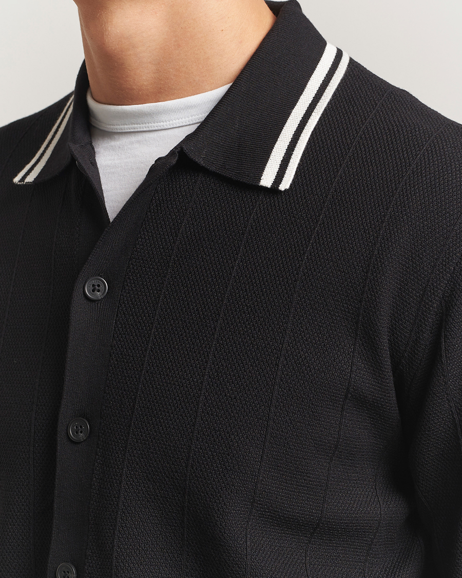Men | Sweaters & Knitwear | J.Lindeberg | Willem Structured Cardigan Black
