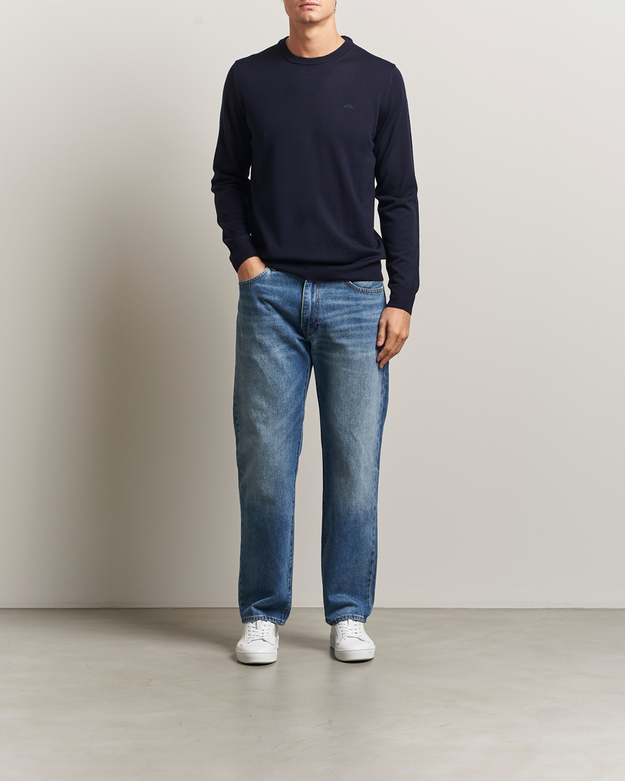 Men | Sweaters & Knitwear | J.Lindeberg | Keane Merino Crew Neck Navy
