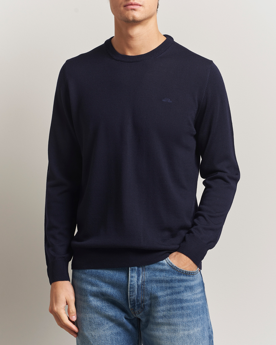 Men | Sweaters & Knitwear | J.Lindeberg | Keane Merino Crew Neck Navy