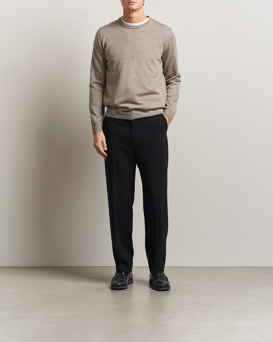 Men | Sweaters & Knitwear | J.Lindeberg | Keane Merino Crew Neck Brindle Melange