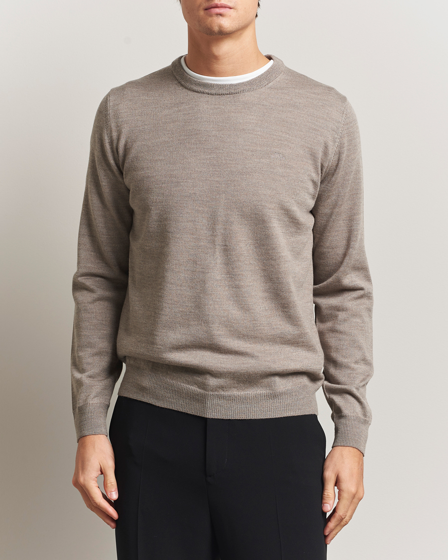 Men | Sweaters & Knitwear | J.Lindeberg | Keane Merino Crew Neck Brindle Melange