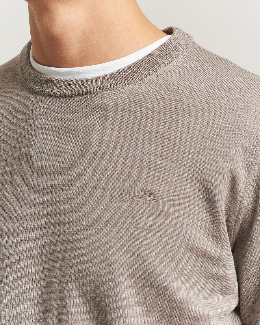 Men | Sweaters & Knitwear | J.Lindeberg | Keane Merino Crew Neck Brindle Melange