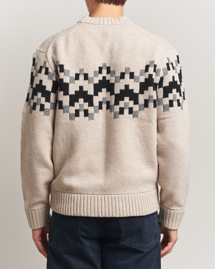 Men | Sweaters & Knitwear | J.Lindeberg | Faris Wool Knitted Fairisle Sweater Moonbeam