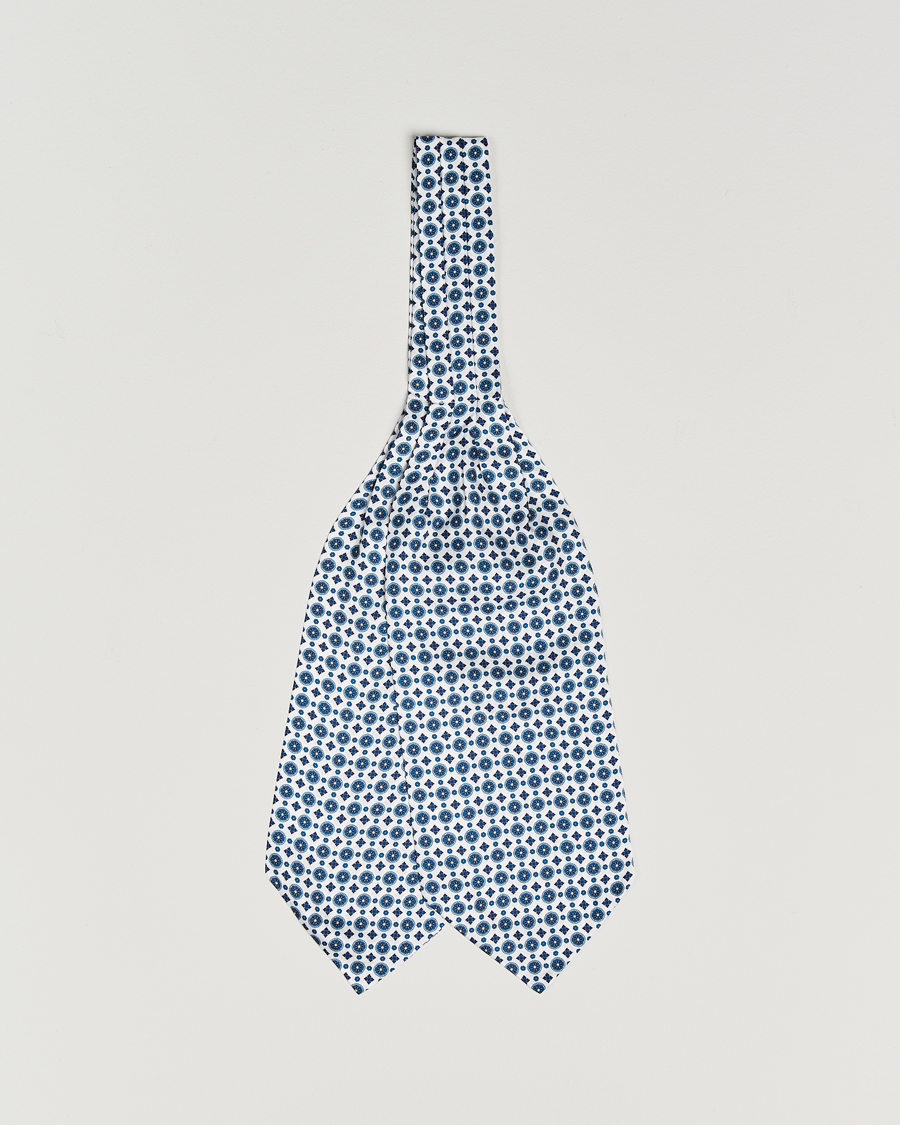 Men | Dress Scarves | Amanda Christensen | Silk Twill Medallion Ascot White