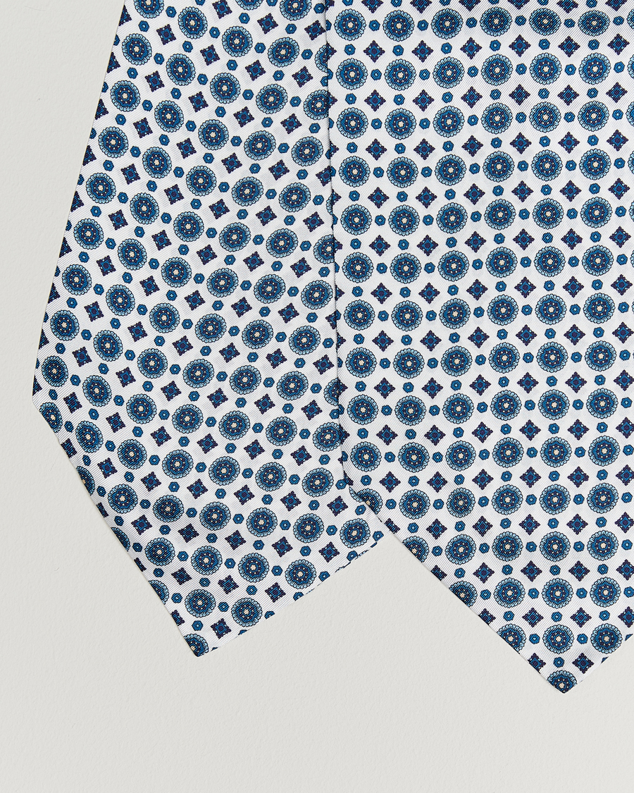 Men | Dress Scarves | Amanda Christensen | Silk Twill Medallion Ascot White