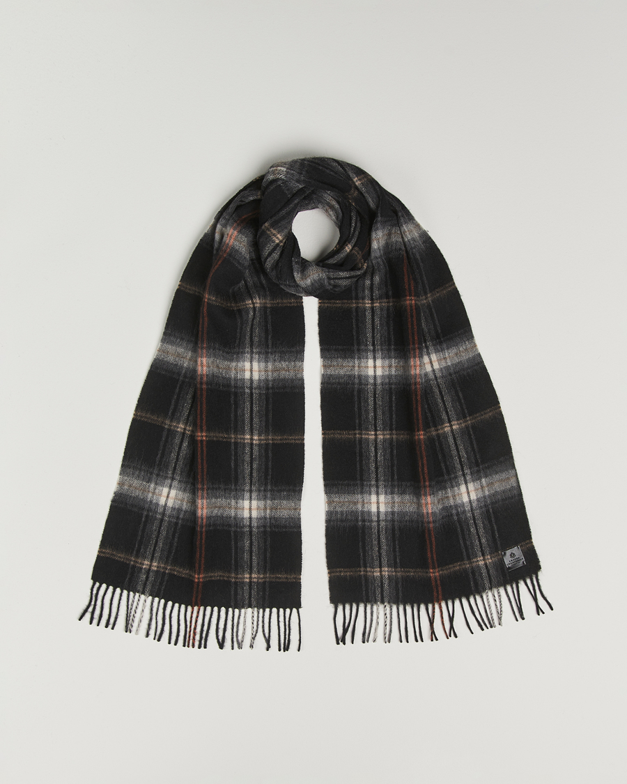 Men | Amanda Christensen Wool Checked Scarf Black | Amanda Christensen | Wool Checked Scarf Black