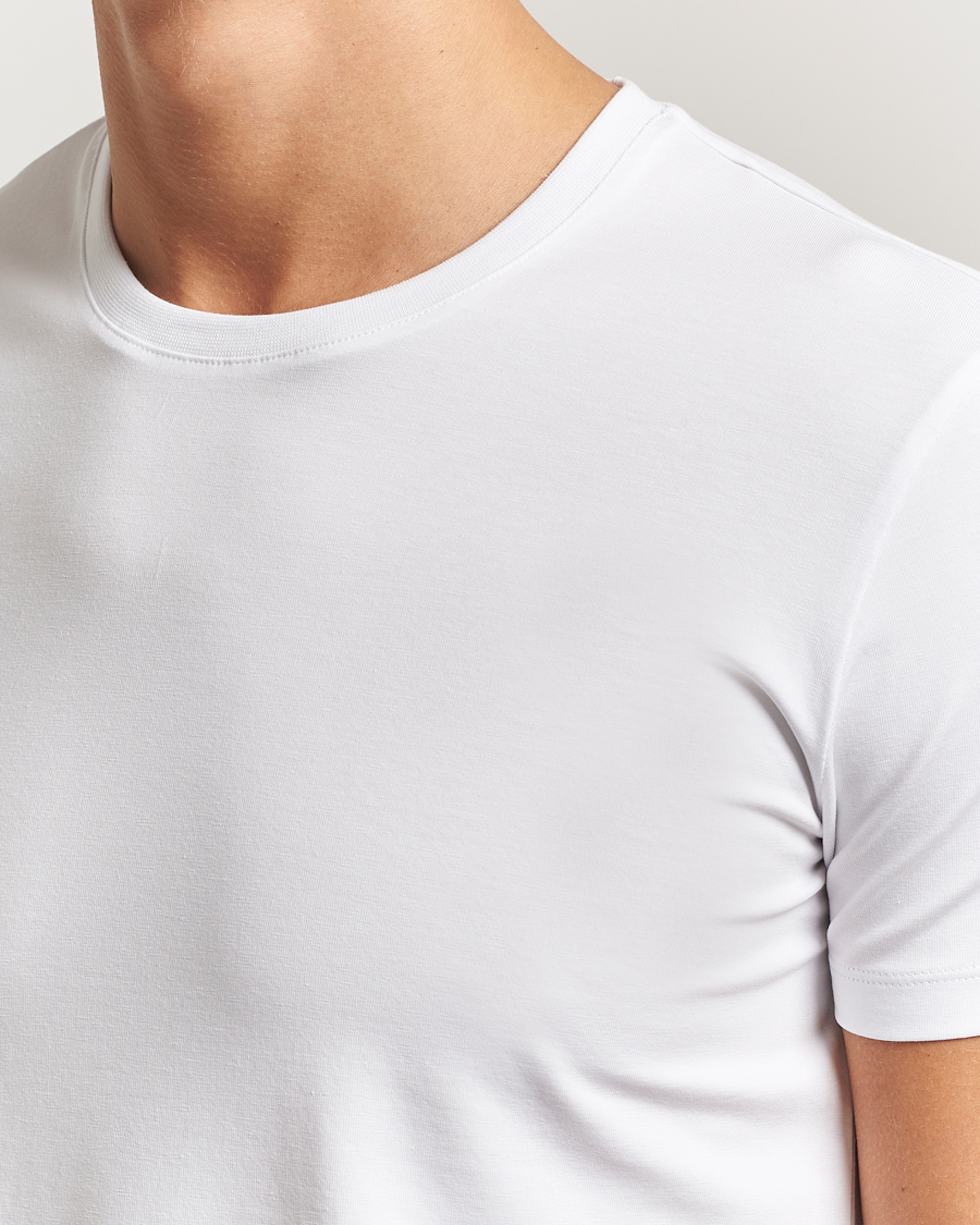 Men | T-Shirts | Falke | 2-Pack Cotton Crew Neck T-Shirt White